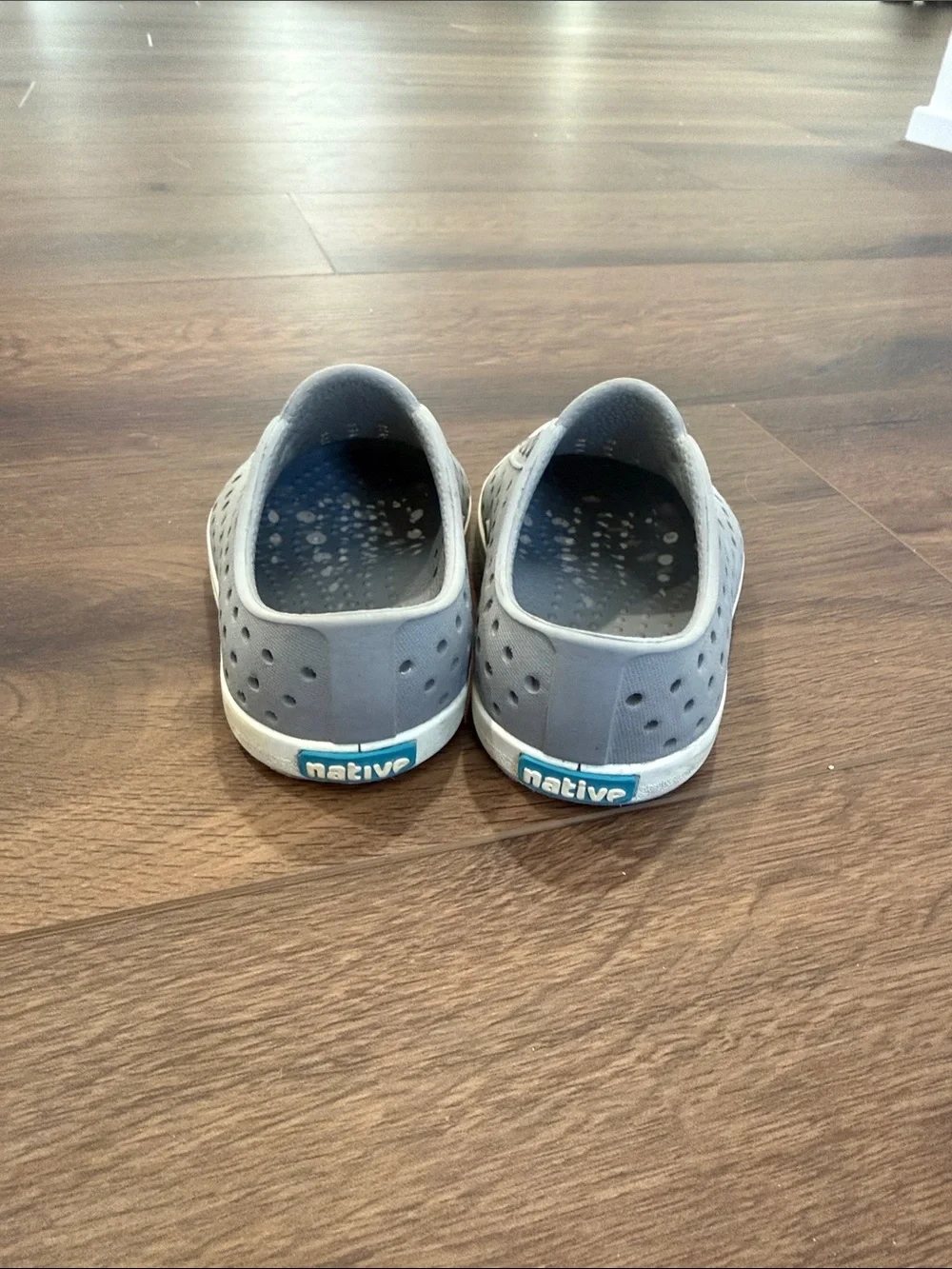 Native Kids Slip-On Water Shoes in Light Gray and White